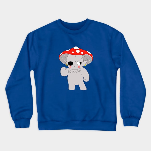 Red Mushroom Warrior Crewneck Sweatshirt by garciajey